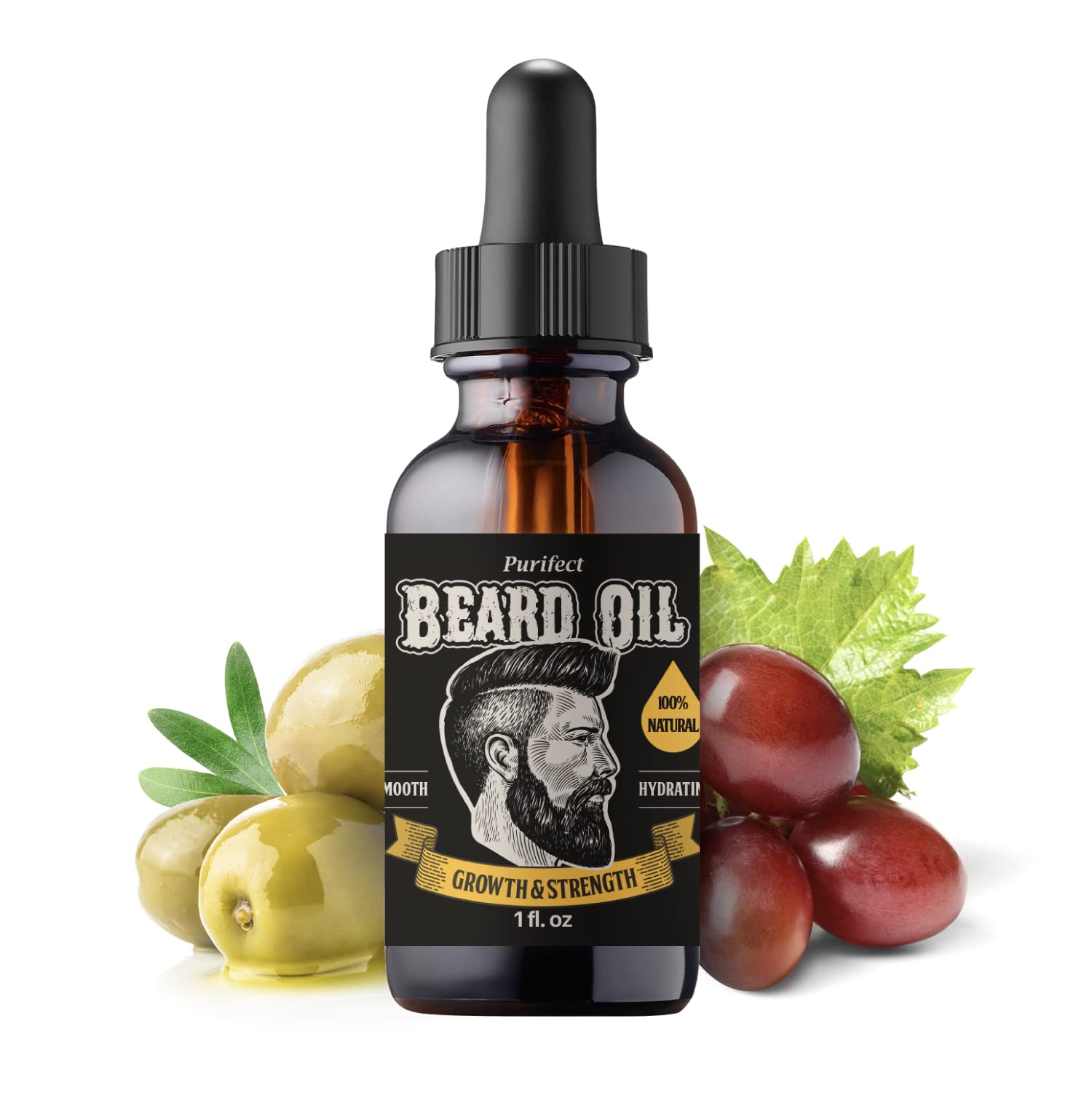Beard Oil – Growth, Strength & Moisture with Natural Oils (1 fl oz)
