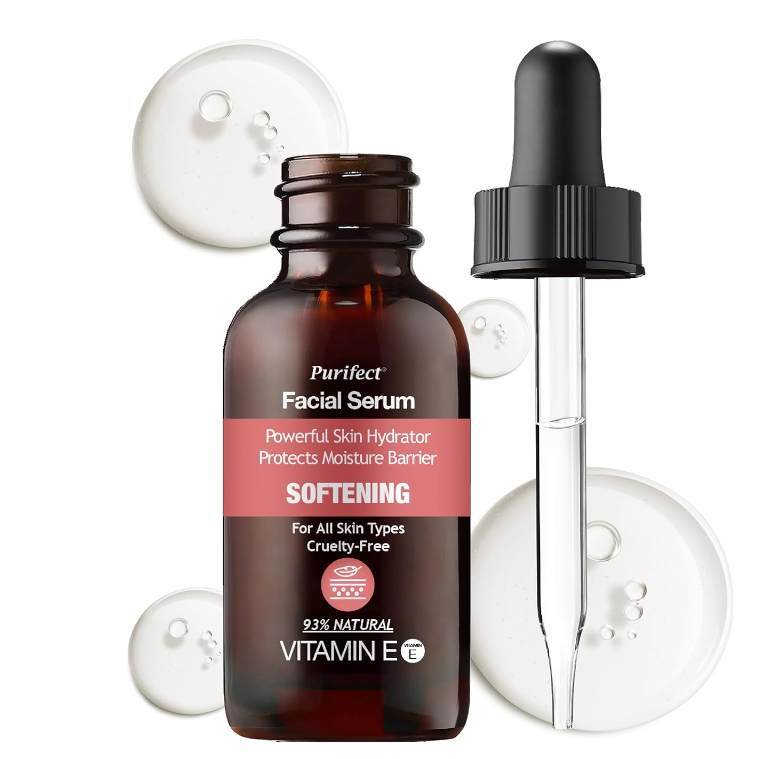 Vitamin E Face Serum – Hydrating & Softening with Rose Water, Iris Root & Pear (30ml)