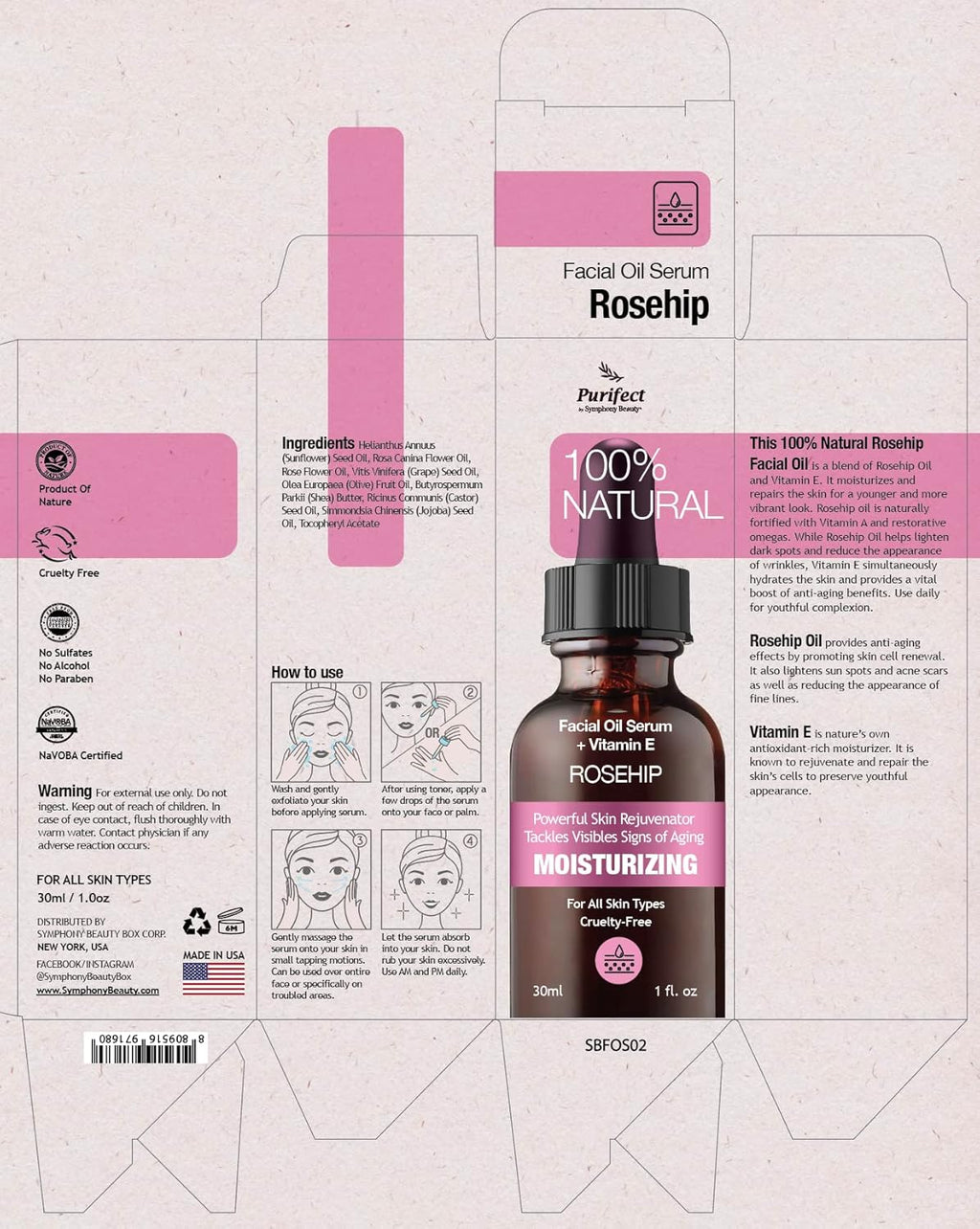 Rosehip Oil Serum – Moisturizing & Anti-Aging with Vitamin E (30ml)
