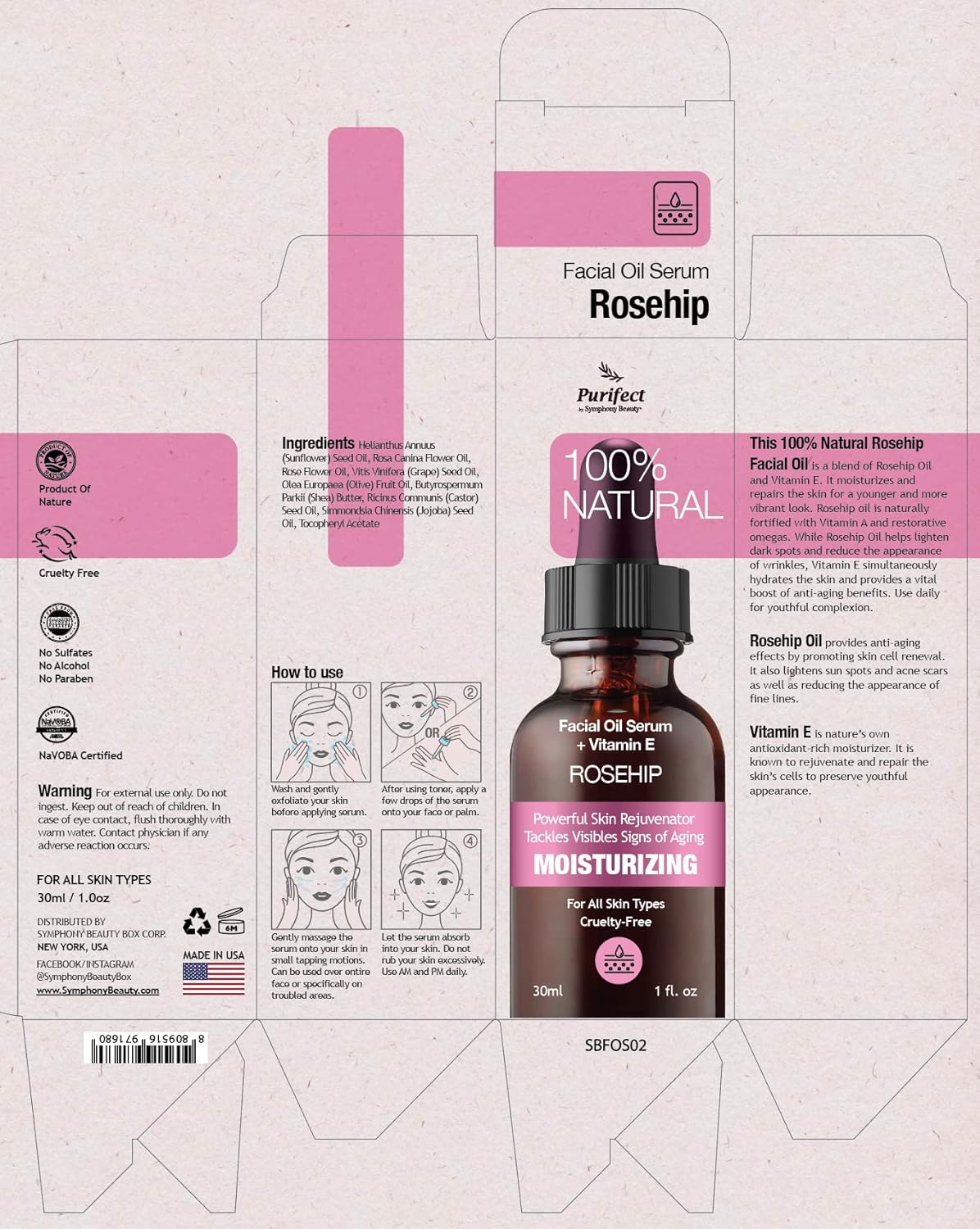 Rosehip Oil Serum – Moisturizing & Anti-Aging with Vitamin E (30ml)