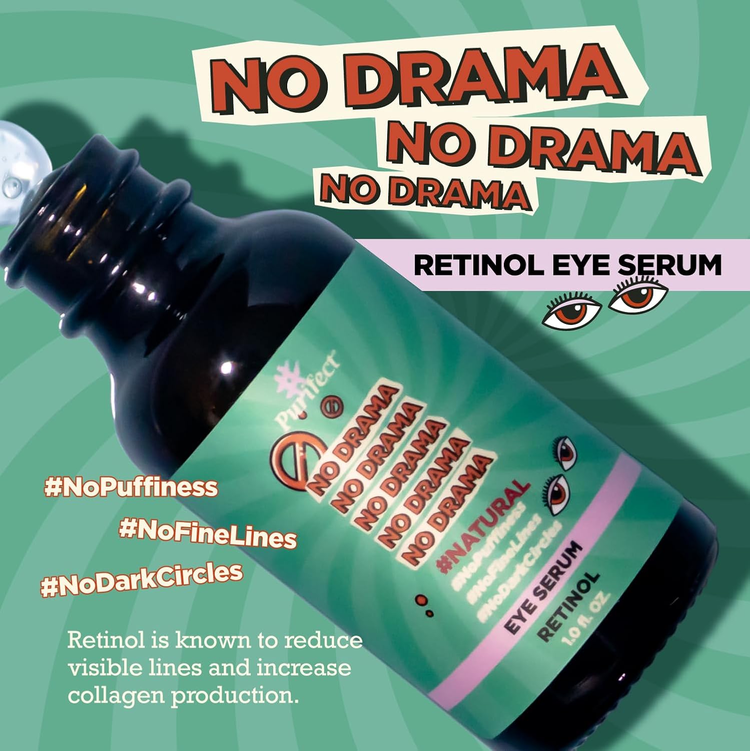 Retinol Eye Serum – Treats Dark Circles, Puffiness & Fine Lines (30ml)